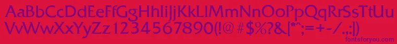 QuadratserialLightRegular Font – Purple Fonts on Red Background