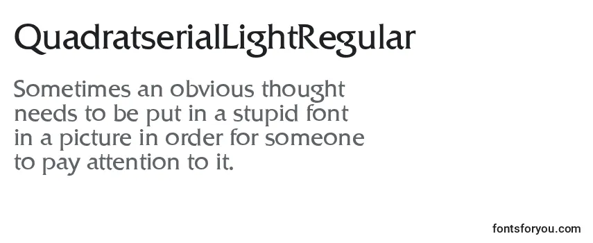 Review of the QuadratserialLightRegular Font