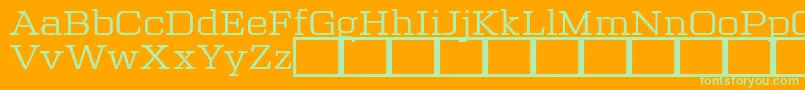 TrettonSerifDafontExclusiveVersion-fontti – vihreät fontit oranssilla taustalla