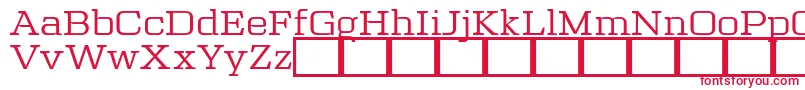 TrettonSerifDafontExclusiveVersion-Schriftart – Rote Schriften auf weißem Hintergrund