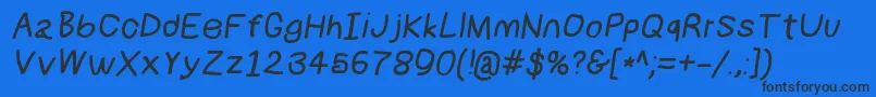 Numbbunnybdit Font – Black Fonts on Blue Background