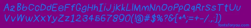 フォントNumbbunnybdit – 紫色の背景に青い文字