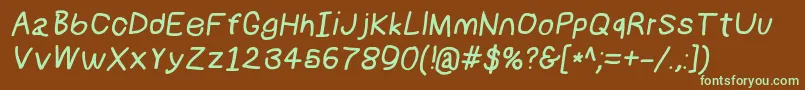 Numbbunnybdit Font – Green Fonts on Brown Background