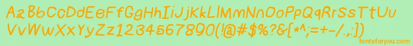 Numbbunnybdit Font – Orange Fonts on Green Background