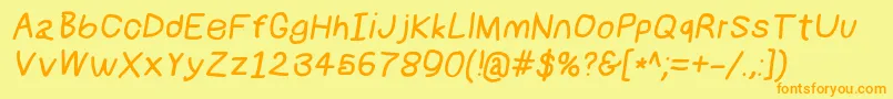 Numbbunnybdit Font – Orange Fonts on Yellow Background