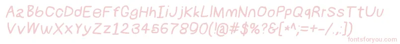 フォントNumbbunnybdit – 白い背景にピンクのフォント