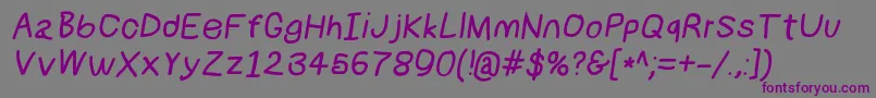 Numbbunnybdit Font – Purple Fonts on Gray Background