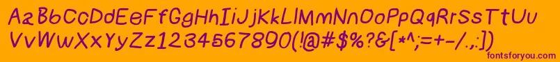 Numbbunnybdit Font – Purple Fonts on Orange Background