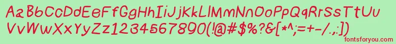 Numbbunnybdit Font – Red Fonts on Green Background