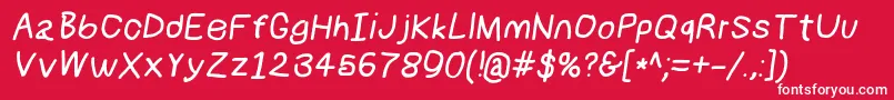 Numbbunnybdit Font – White Fonts on Red Background