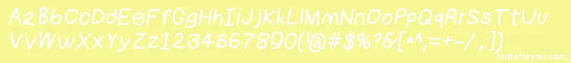 Numbbunnybdit Font – White Fonts on Yellow Background