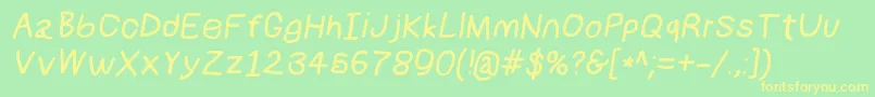 Numbbunnybdit Font – Yellow Fonts on Green Background