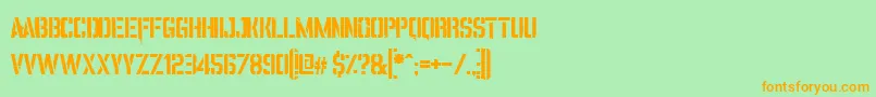 Шрифт ItomiVincaStencil – оранжевые шрифты на зелёном фоне