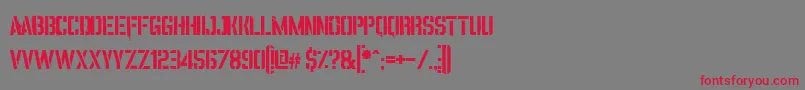 ItomiVincaStencil Font – Red Fonts on Gray Background