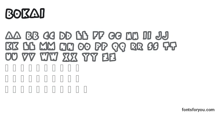 Bokai-fontti – aakkoset, numerot, erikoismerkit
