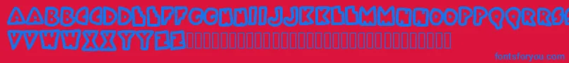 フォントBokai – 赤い背景に青い文字