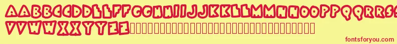 フォントBokai – 赤い文字の黄色い背景