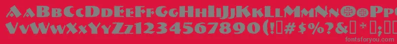 Vtnervouzreichrank Font – Gray Fonts on Red Background