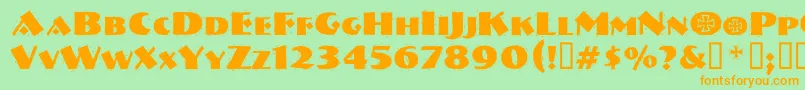 Vtnervouzreichrank Font – Orange Fonts on Green Background