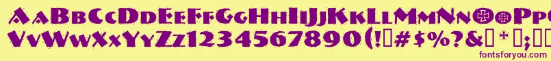 Vtnervouzreichrank Font – Purple Fonts on Yellow Background