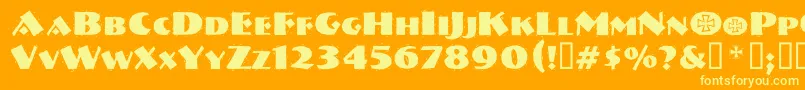 Vtnervouzreichrank Font – Yellow Fonts on Orange Background