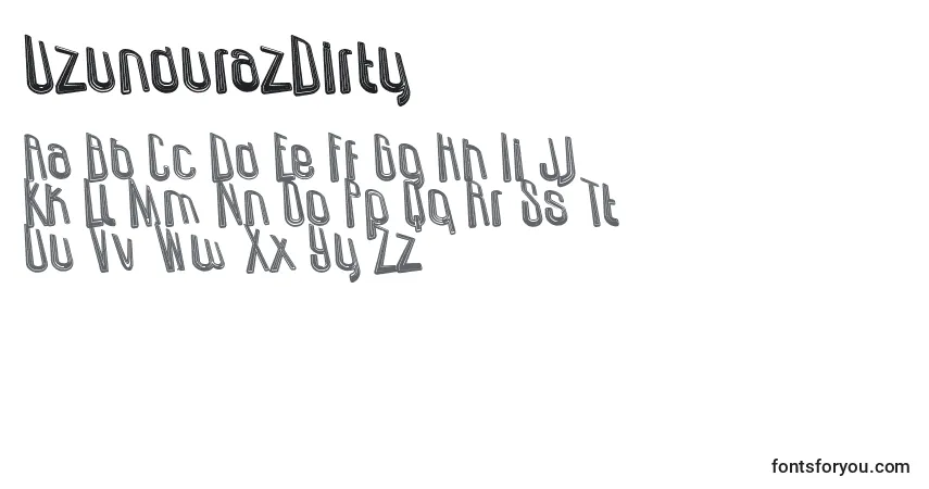 Шрифт UzundurazDirty – алфавит, цифры, специальные символы