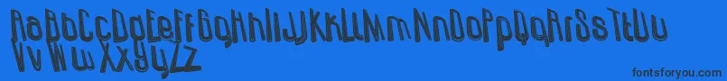 UzundurazDirty Font – Black Fonts on Blue Background