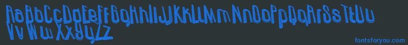 UzundurazDirty Font – Blue Fonts on Black Background