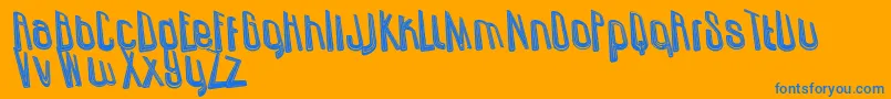 UzundurazDirty Font – Blue Fonts on Orange Background