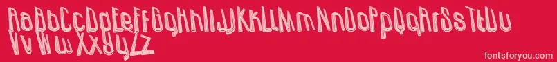 UzundurazDirty-Schriftart – Rosa Schriften auf rotem Hintergrund