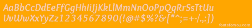 Police OverlockBolditalic – polices roses sur fond orange