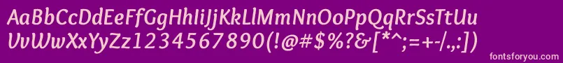 OverlockBolditalic Font – Pink Fonts on Purple Background