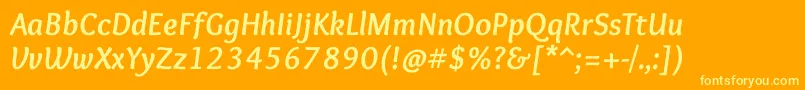 Police OverlockBolditalic – polices jaunes sur fond orange