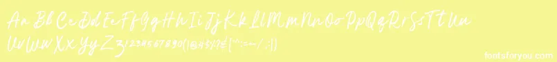 Dreamland Font – White Fonts on Yellow Background