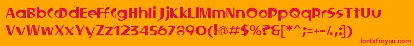 Lockedwindow Font – Red Fonts on Orange Background