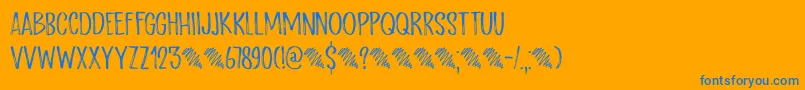 ScratchUpDemo-Schriftart – Blaue Schriften auf orangefarbenem Hintergrund