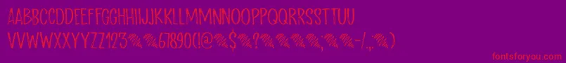 フォントScratchUpDemo – 紫の背景に赤い文字