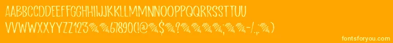 Czcionka ScratchUpDemo – żółte czcionki na pomarańczowym tle