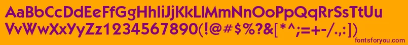 Шрифт KabelgttBookBold – фиолетовые шрифты на оранжевом фоне