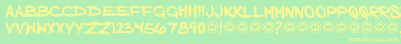 Więcej informacji o czcionce Bornasinner Czcionka Bornasinner – żółte czcionki na zielonym tle