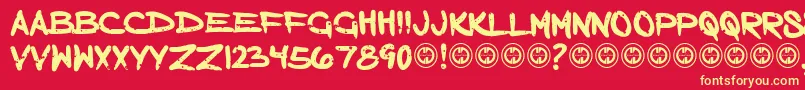 Bornasinner Font – Yellow Fonts on Red Background