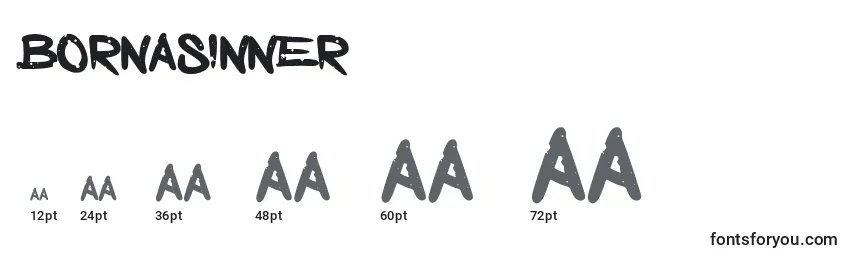 Размеры шрифта Bornasinner