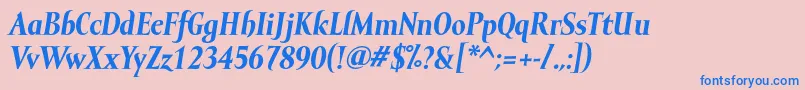 MramormediumBolditalic Font – Blue Fonts on Pink Background