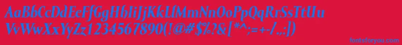 MramormediumBolditalic-fontti – siniset fontit punaisella taustalla