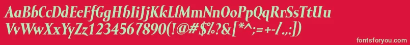 MramormediumBolditalic Font – Green Fonts on Red Background