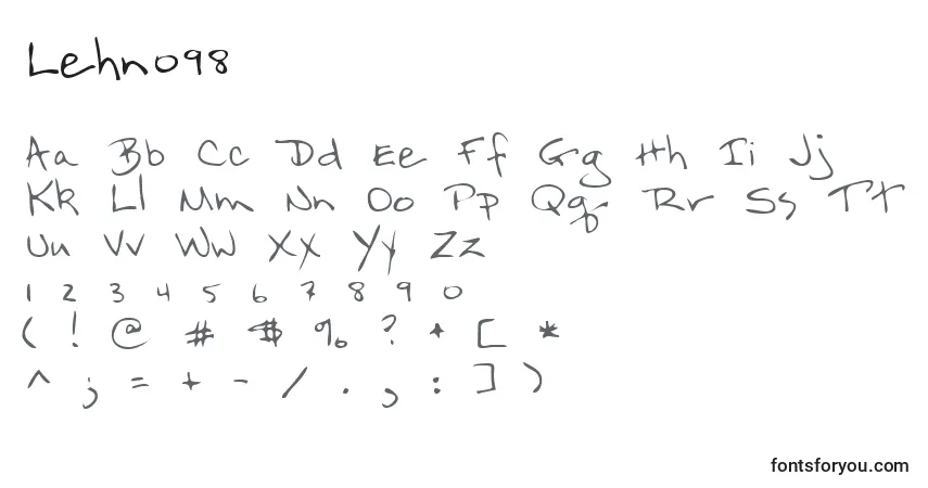 A fonte Lehn098 – alfabeto, números, caracteres especiais