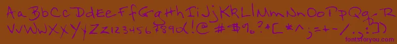 Lehn098 Font – Purple Fonts on Brown Background