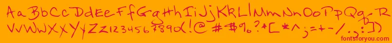 Lehn098 Font – Red Fonts on Orange Background