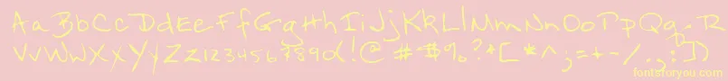 Lehn098 Font – Yellow Fonts on Pink Background