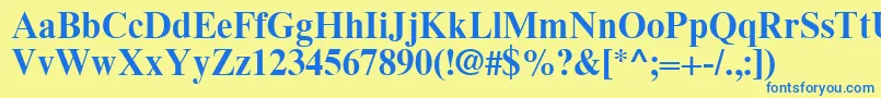 TimesEighteenLtBold Font – Blue Fonts on Yellow Background